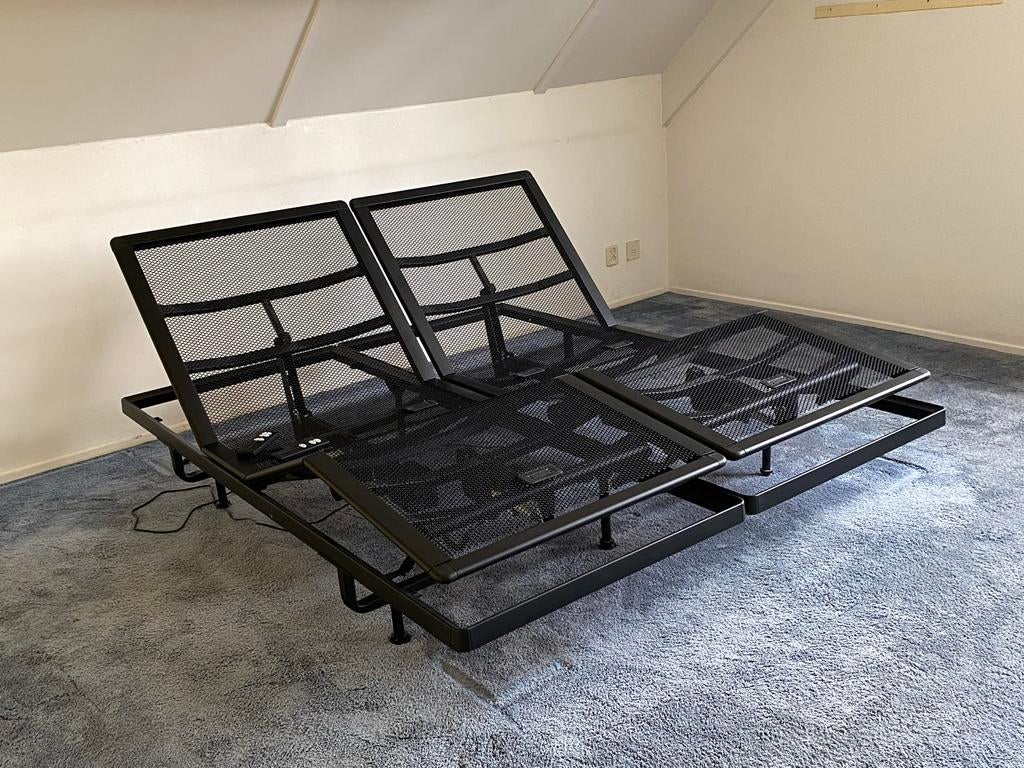 Auping elektrisch verstelbare bedbodems 160x200 met poten, Ophalen, Tweepersoons, Zo goed als nieuw, Bedbodem
