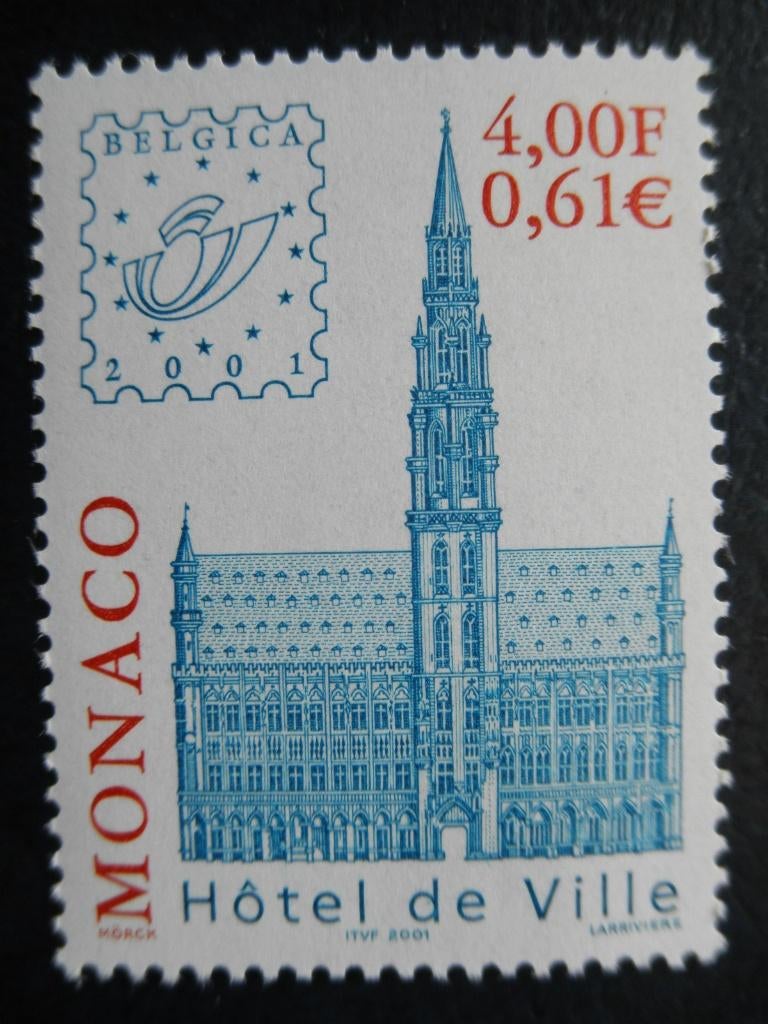 Postzegels Monaco 2001 Belgica - cw. € 1,50 postfris., Ophalen of Verzenden, Postfris