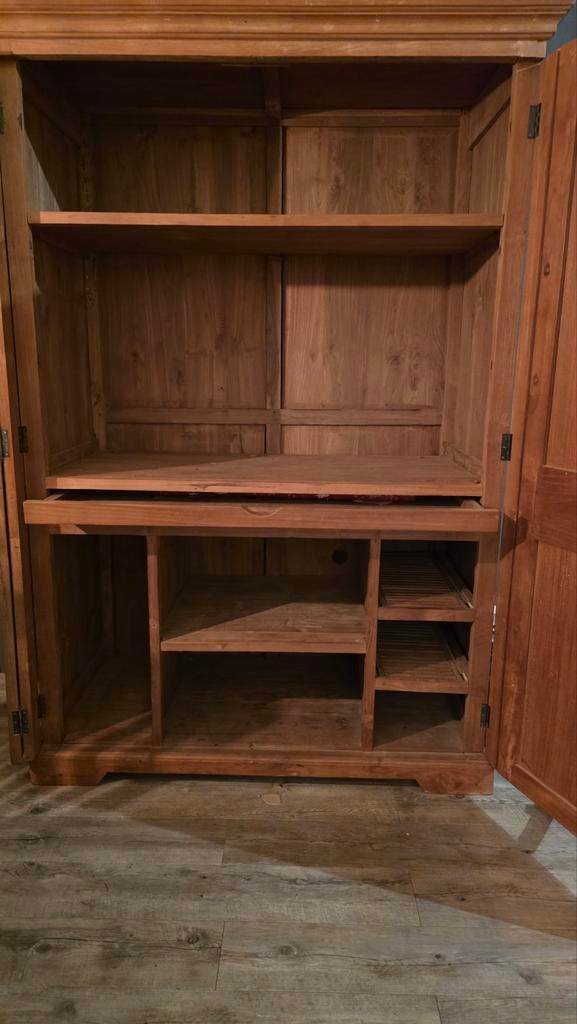 Teakhouten (computer)kast, Huis en Inrichting, Gebruikt, Teakhout, Ophalen of Verzenden, 40 tot 80 cm