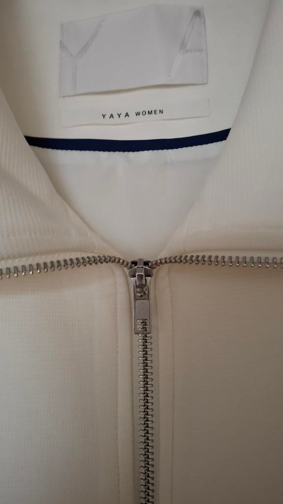 YAYA Dames Bombere jack met broek met blauwe streep, Beige, Maat 42/44 (L), Ophalen of Verzenden, Zo goed als nieuw