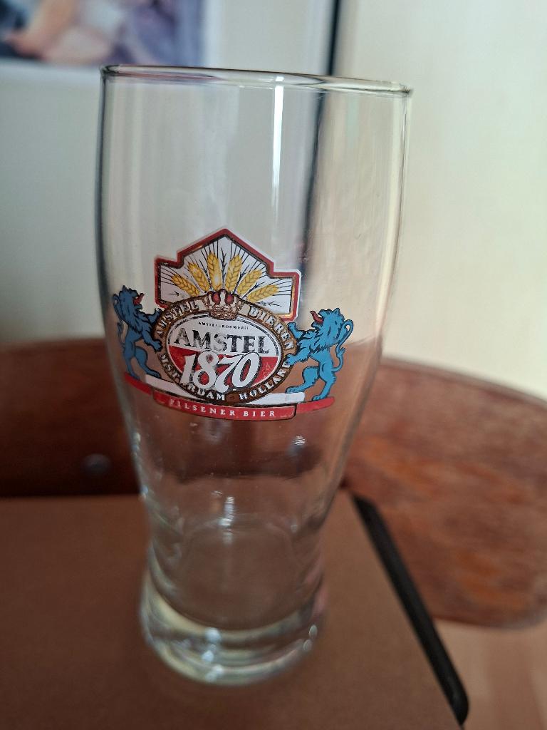 bierglas Amstel 1870, Verzamelen, Biermerken, Ophalen of Verzenden, Gebruikt, Glas of Glazen, Amstel