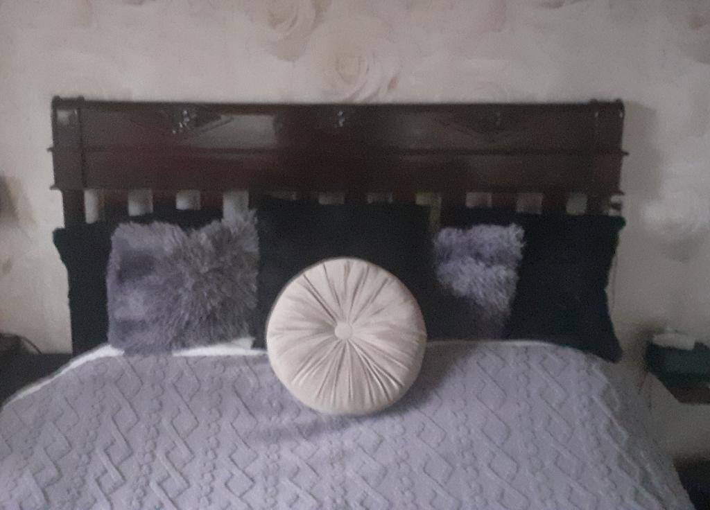 Prachtig handgemaakt bed 140/200, Ophalen, Tweepersoons, Hout, 140 cm