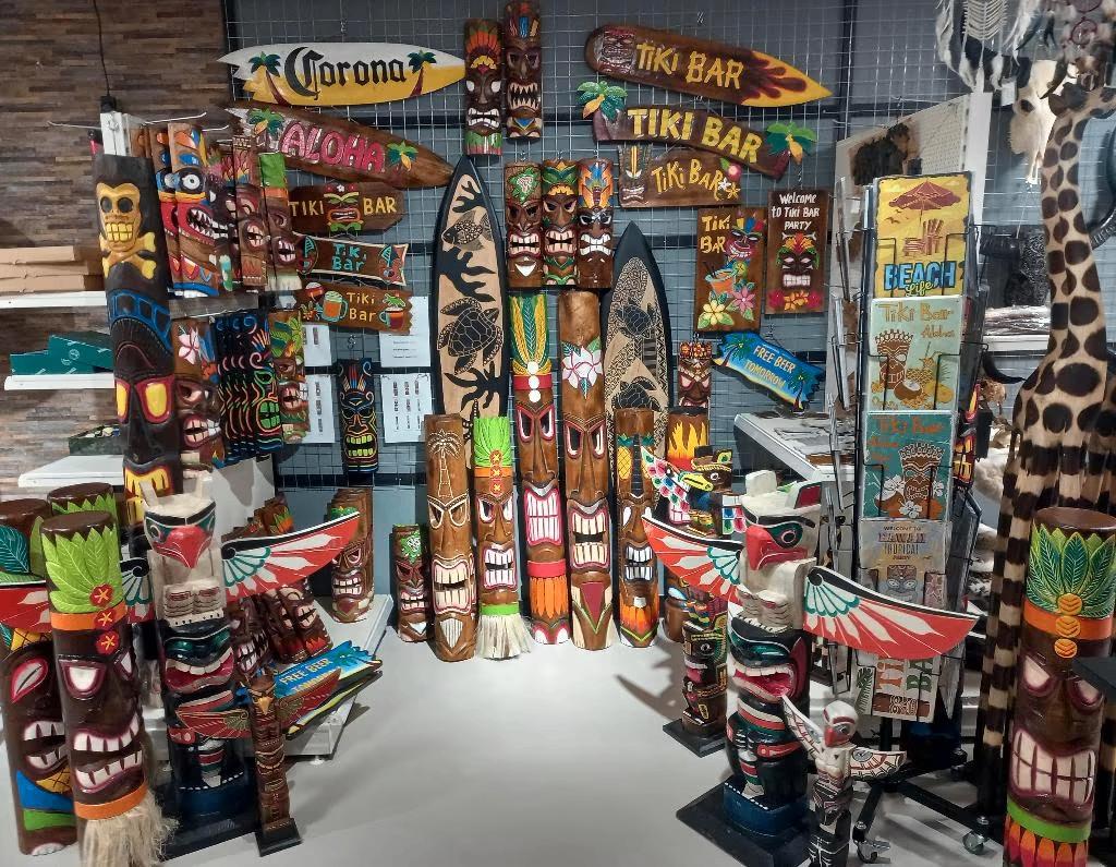 Tiki maskers - Houten tiki maskers - Tiki decoratie, Tuin en Terras, Cave & Garden, Verzenden, Nieuw, Kouwe Hoek 1B, Waddinxveen