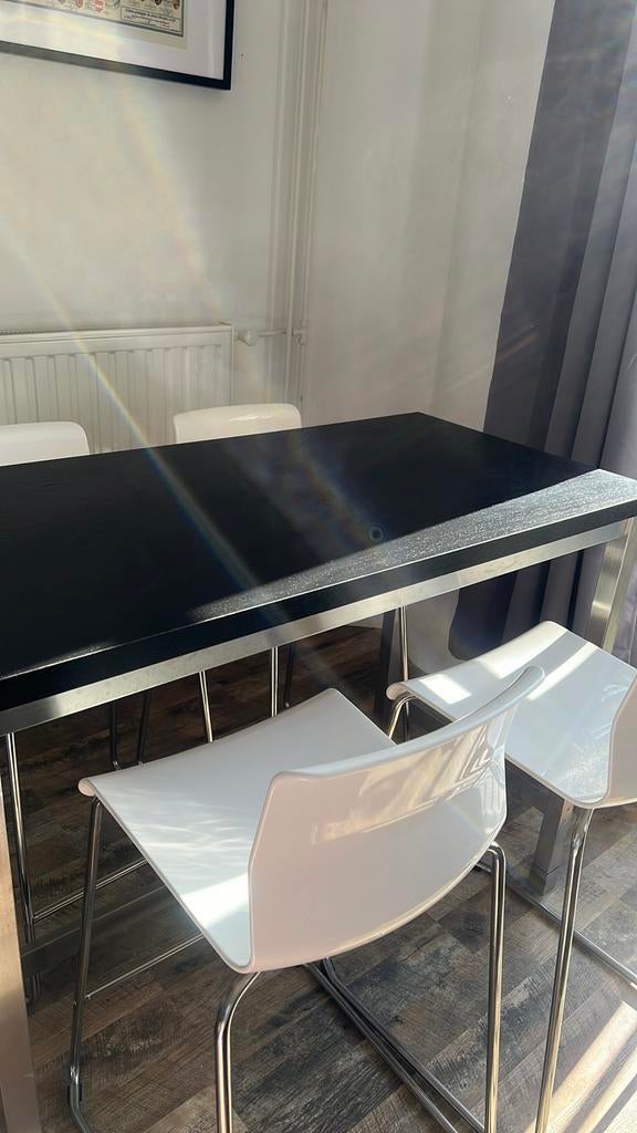 Bartafel + krukken IKEA utby/glenn, Huis en Inrichting, Tafels | Eettafels, Ophalen, Zo goed als nieuw