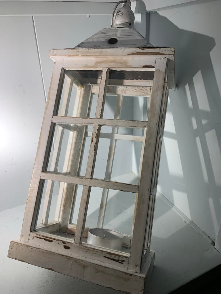 Decoratieve houten lantaarn - Shabby Chic Stijl, Ophalen of Verzenden, Gebruikt