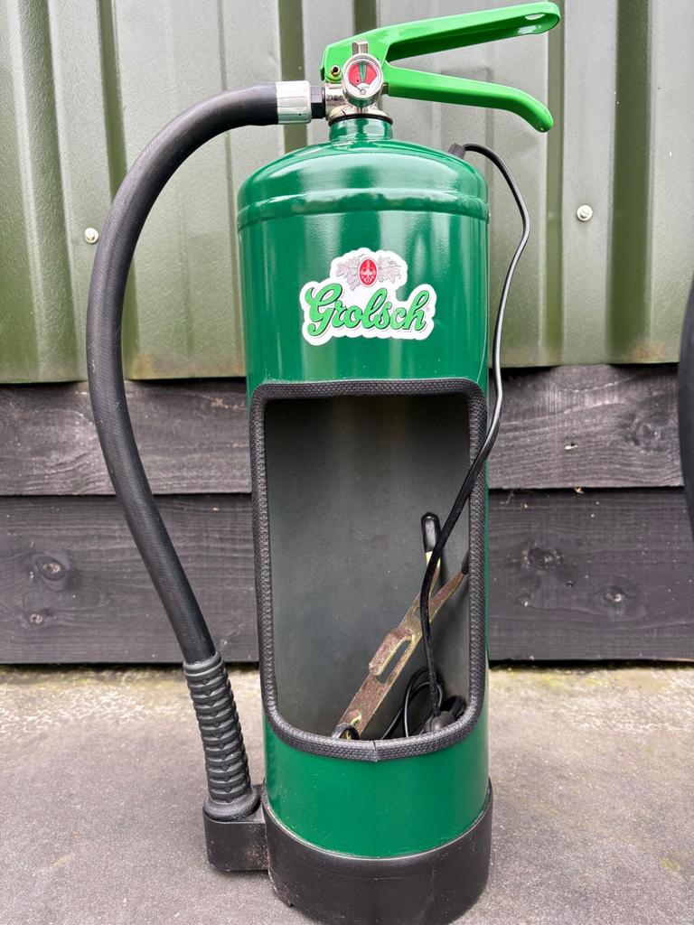 Grolsch brandblusserlamp, Huis en Inrichting, Ophalen, Gebruikt