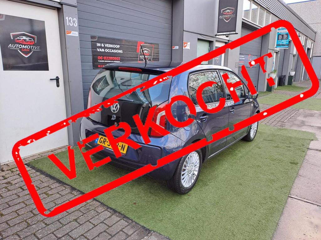 Volkswagen Up! 1.0 high up! BlueMotion Airco Navi Cruise NAP, Voorwielaandrijving, Euro 5, Stof, Gebruikt