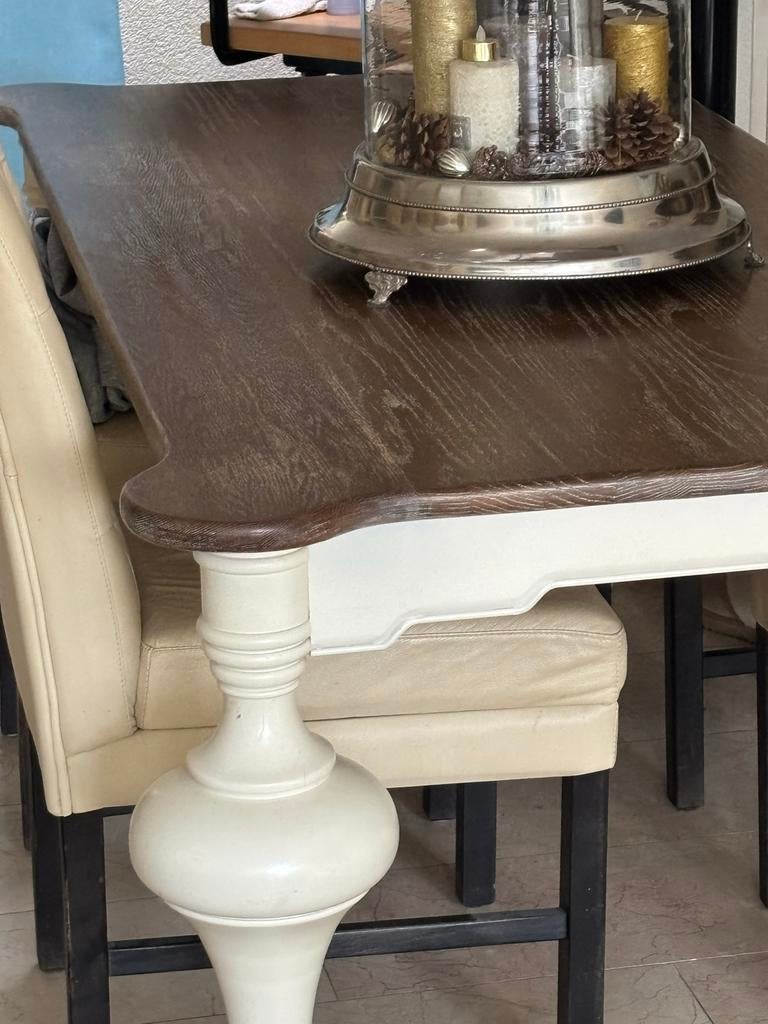 Massieve Eettafel met Bolpoten - 200x100cm, Huis en Inrichting, Ophalen, Gebruikt, 100 tot 150 cm, 200 cm of meer