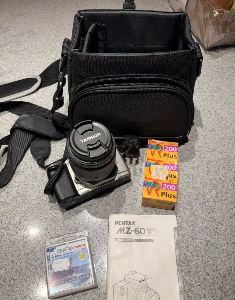Pentax MZ-60 Spiegelreflexcamera met Tamron lens en accessoi, Ophalen of Verzenden, Gebruikt, Spiegelreflex, Pentax