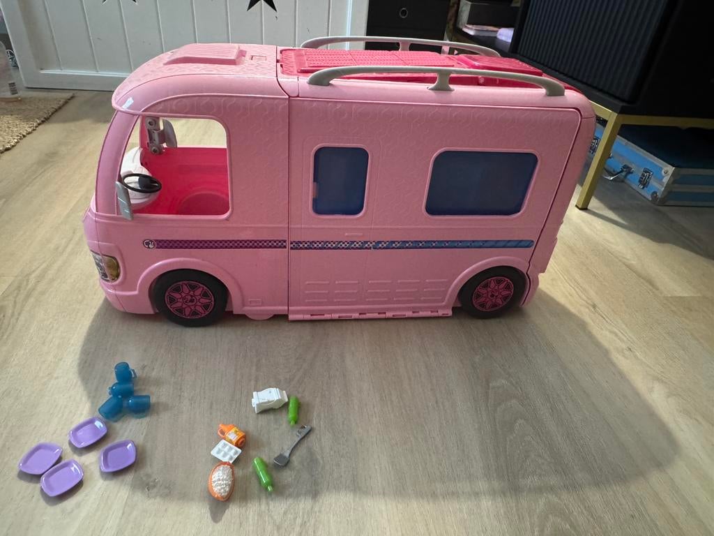 Barbie Camper Roze Speelgoed Campervan, Ophalen of Verzenden, Gebruikt, Meisje