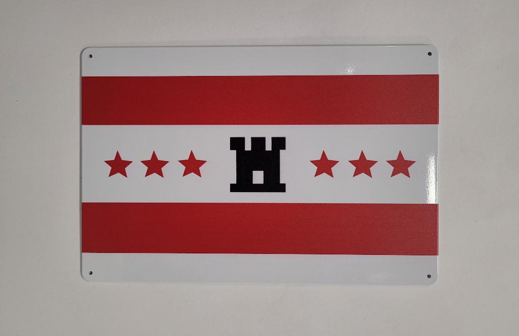 Drenthe vlag reclamebord van metaal wandbord decoratie deco, Info@deconoord.nl, Deco Noord, Nieuw, Ophalen of Verzenden