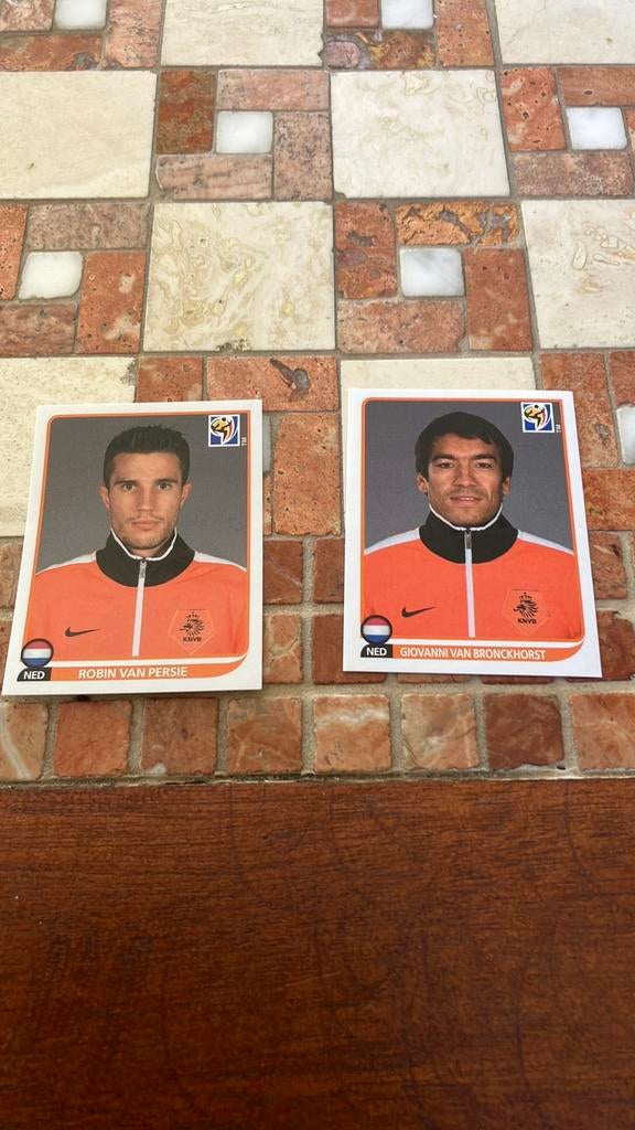 Van Bronckhorst en Van Persie panini wk 2010, Ophalen of Verzenden, Zo goed als nieuw, Buitenlandse clubs, Poster, Plaatje of Sticker