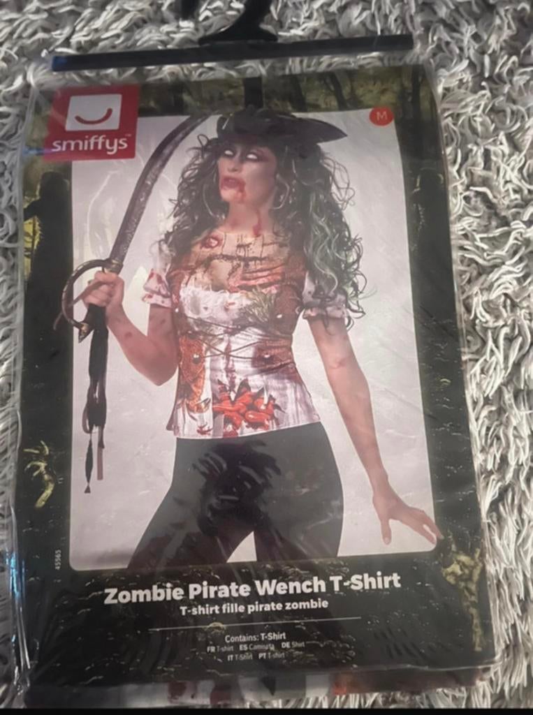 Nieuw *** Smiffys *** Zombie Piraat t-shirt, Maat 38/40 (M), Carnaval, Nieuw, Ophalen of Verzenden