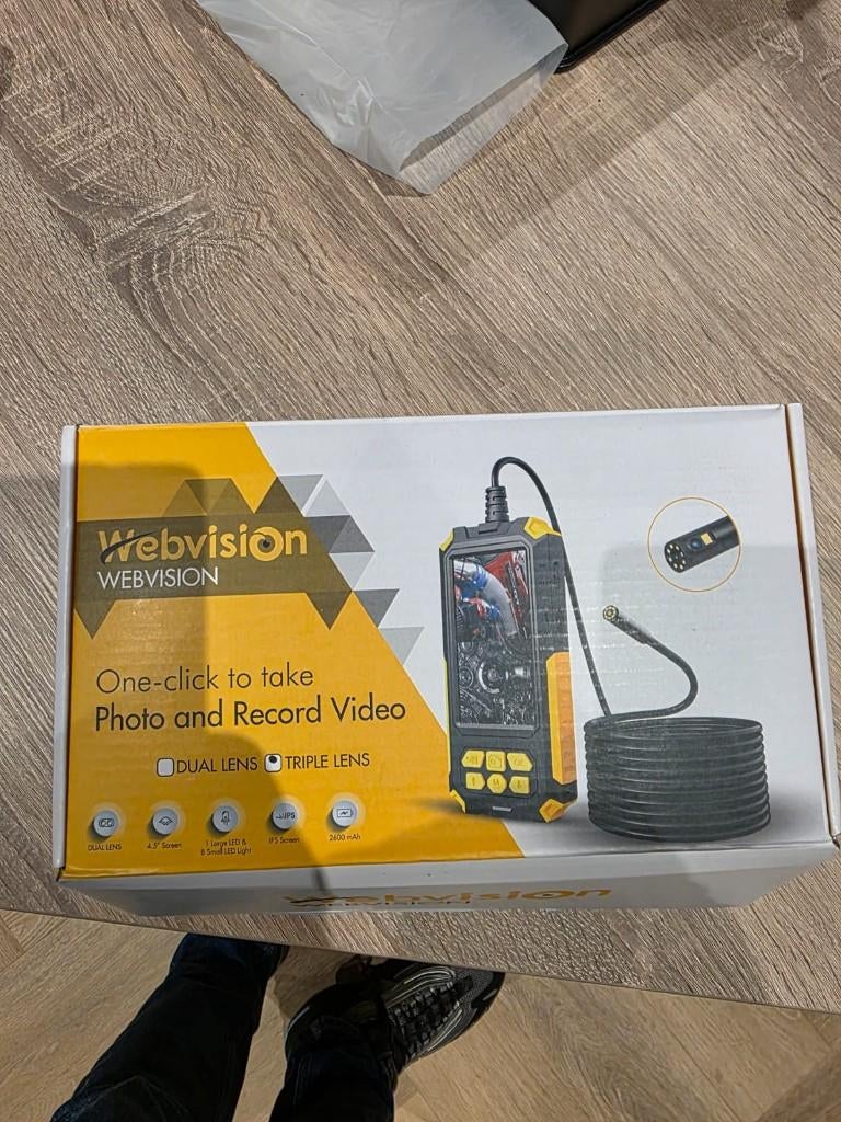 Webvision Inspectiecamera met Triple Lens, Doe-het-zelf en Verbouw, Meetapparatuur, Ophalen of Verzenden, Zo goed als nieuw, Overige meters