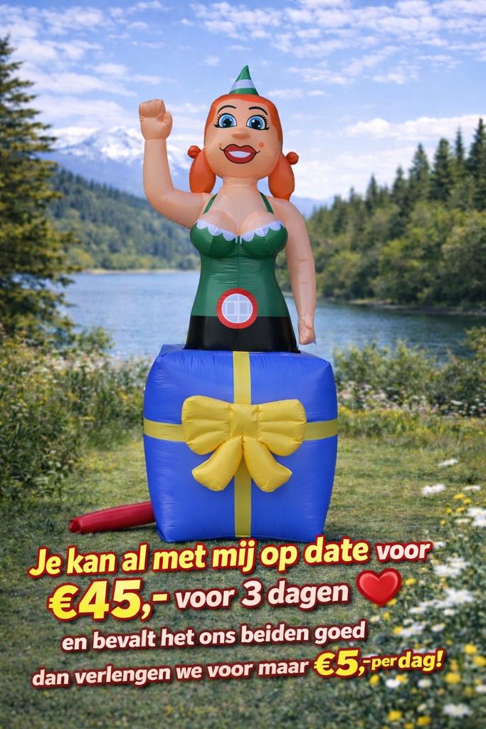 Opblaasbare Sarah pop te huur, Ophalen of Verzenden, Gebruikt, Feestartikel, Abraham of Sarah