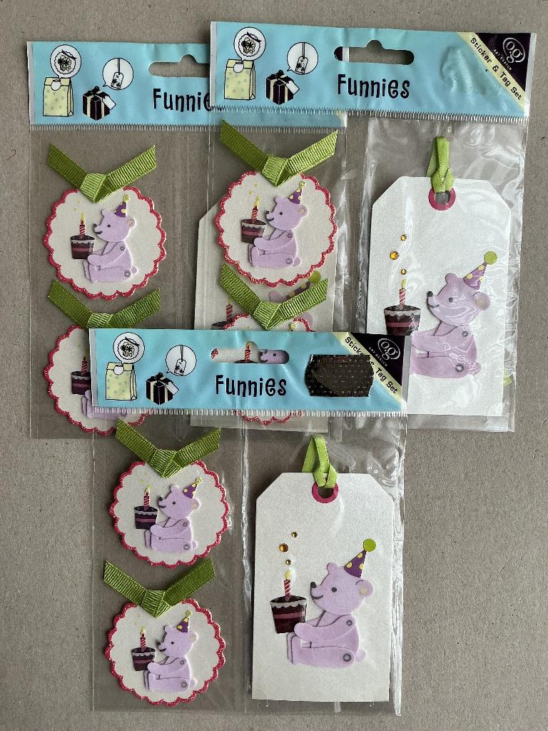 3 pakjes funnies labels, Ophalen of Verzenden, Nieuw, Overige thema's, Overige typen