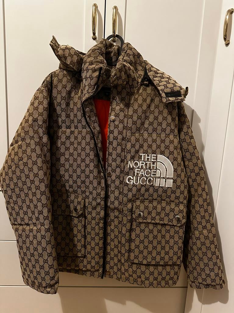 The North Face x Gucci Jas, Ophalen of Verzenden, Zo goed als nieuw, Maat 38/40 (M), Bruin