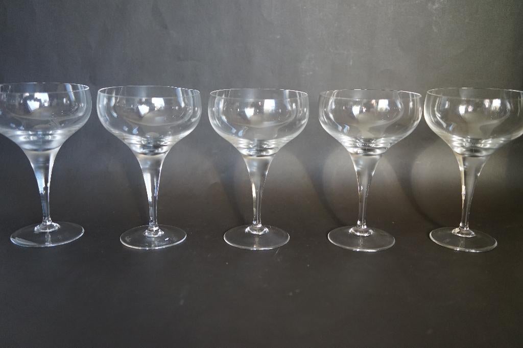 5x Kristal champagne/sorbetglas Rosenthal Lotus Wiinblad., Glas of Glazen, Ophalen of Verzenden, Overige stijlen, Glas