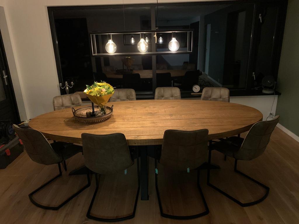 Xxxl tafels ovaal! 300x120 cm. 8-10 personen., Ophalen of Verzenden, Nieuw, Ovaal, 200 cm of meer