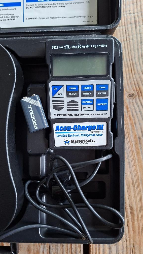 Mastercool 98211-A Digitale weegschaal oa airco koelmiddelen, ., Ophalen of Verzenden, Zo goed als nieuw, .