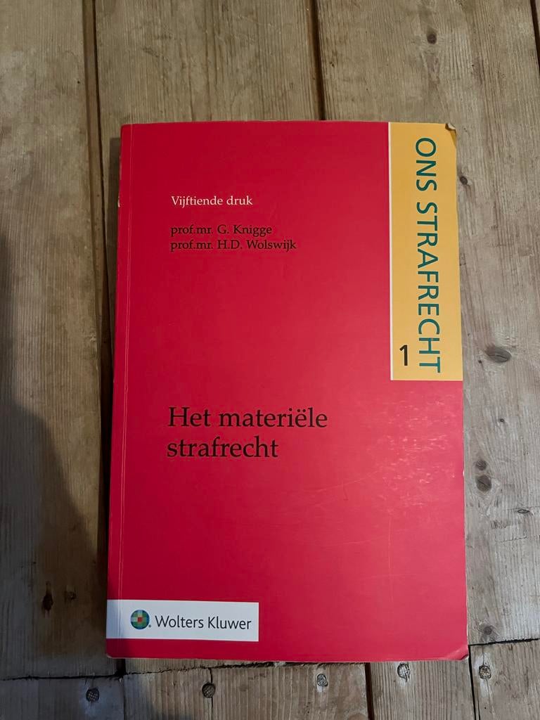 Ons Strafrecht 1 - Materieel strafrecht, Ophalen of Verzenden, Alpha, Zo goed als nieuw, WO