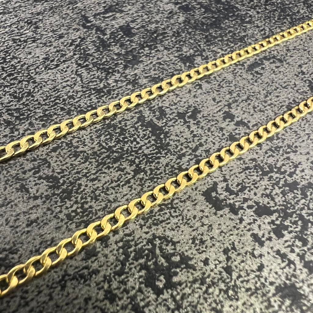 14k gouden ketting cuban schakel collier, Sieraden, Tassen en Uiterlijk, Kettingen, Zo goed als nieuw, Goud, Ophalen of Verzenden