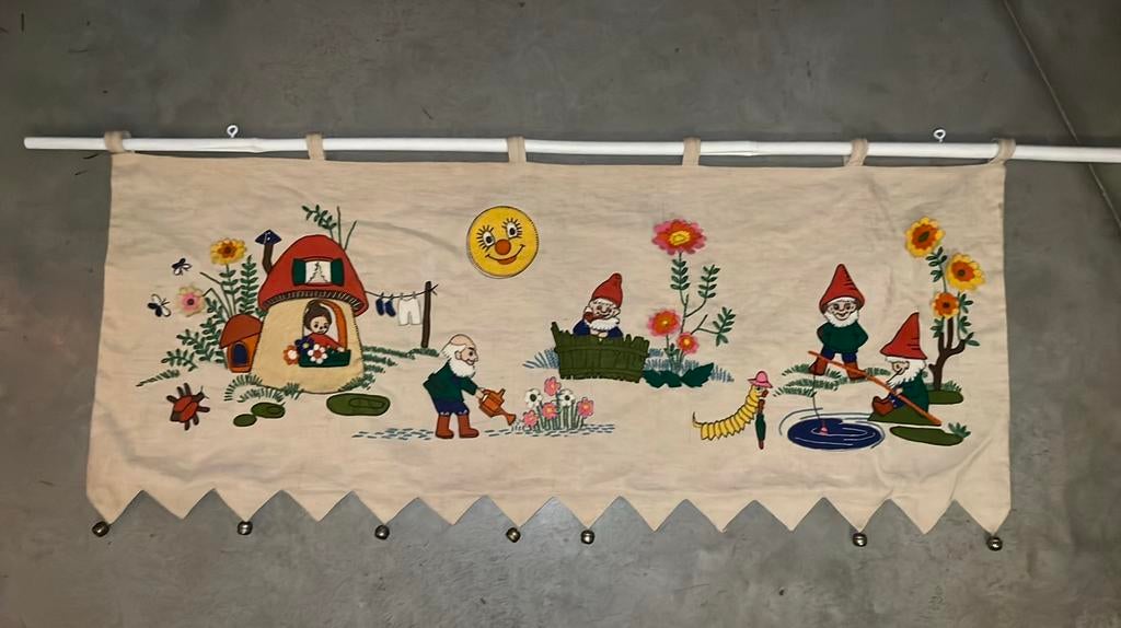 Retro wandkleed kabouters circa 1972, Ophalen of Verzenden, Gebruikt, Wanddecoratie