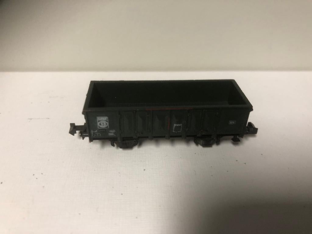 Minitrix Riv-Europ groene hogebordwagon, Gebruikt, Gelijkstroom, Trix, Wagon