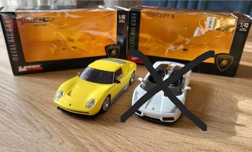 Lamborghini modelauto 1/43, Ophalen of Verzenden, Zo goed als nieuw, Auto, Overige merken