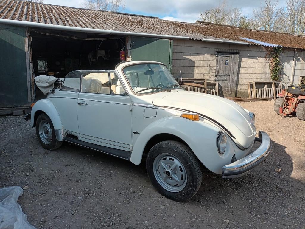 VW Kever 1303 S 1.6 Karmann Cabrio USA project triple White, Cabriolet, Wit, Overige kleuren, Handgeschakeld