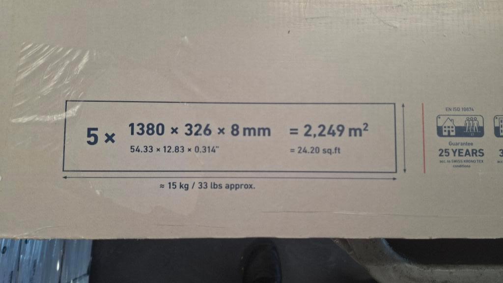 Mooie click laminaat vloer Kronotex Mega Plus 2,249  m2, Ophalen, ., ., Nieuw