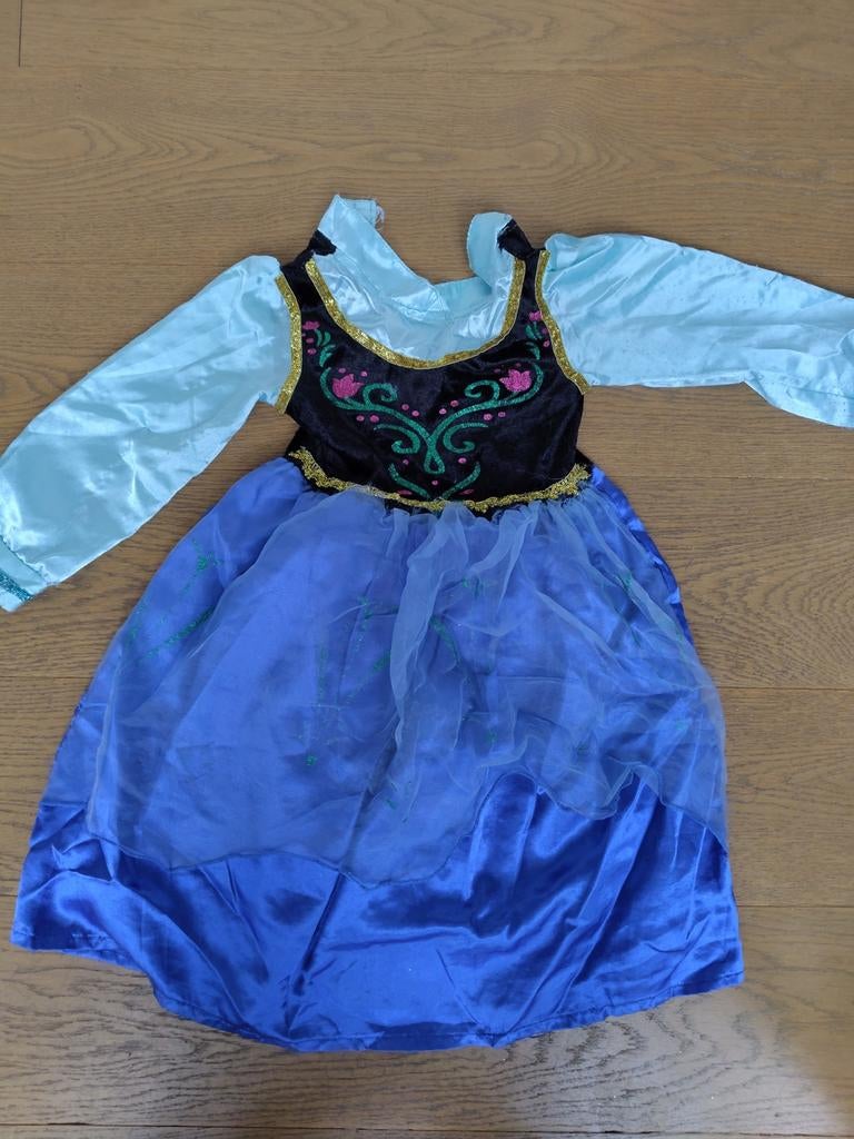 Carnaval, verkleden Anna jurk Frozen, maat 110, Ophalen of Verzenden, Gebruikt, 110 t/m 116, Meisje