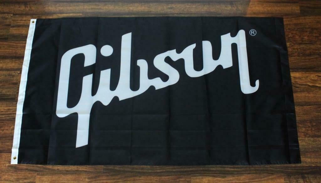 Gibson promovlag - 90 cm x 60 cm - Vlag van Gibson, Ophalen of Verzenden, Zo goed als nieuw, Elektrische gitaar