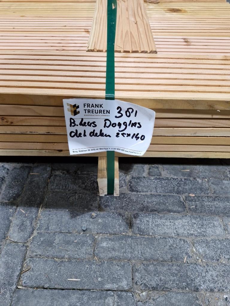 pak 381 B-keus Douglas dekdelen 25x140mm anti slip, Ophalen, Nieuw, 250 cm of meer, Planken