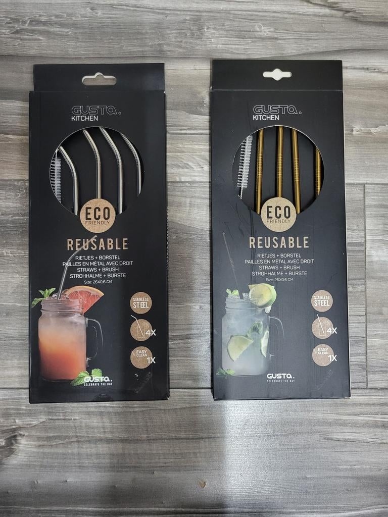 80 Pakjes Herbruikbare Metalen Rietjes - Nieuw, Ophalen of Verzenden, Nieuw