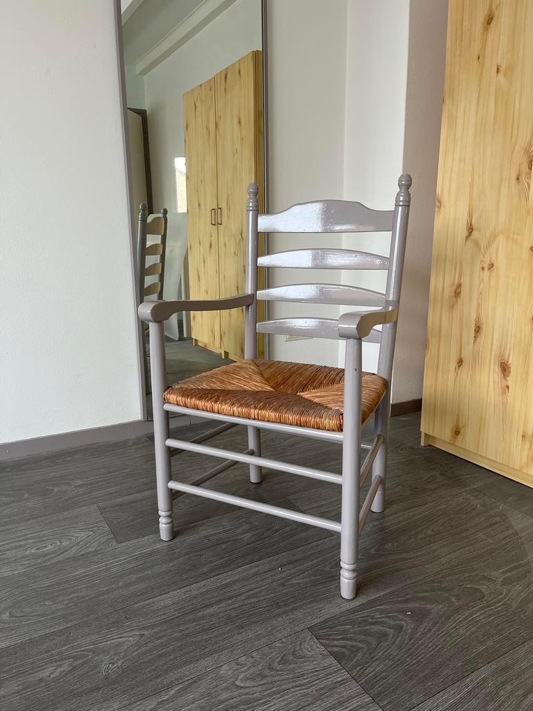 Grijze landelijke stoel, Ophalen, Gebruikt, Klassiek landelijk, Grijs