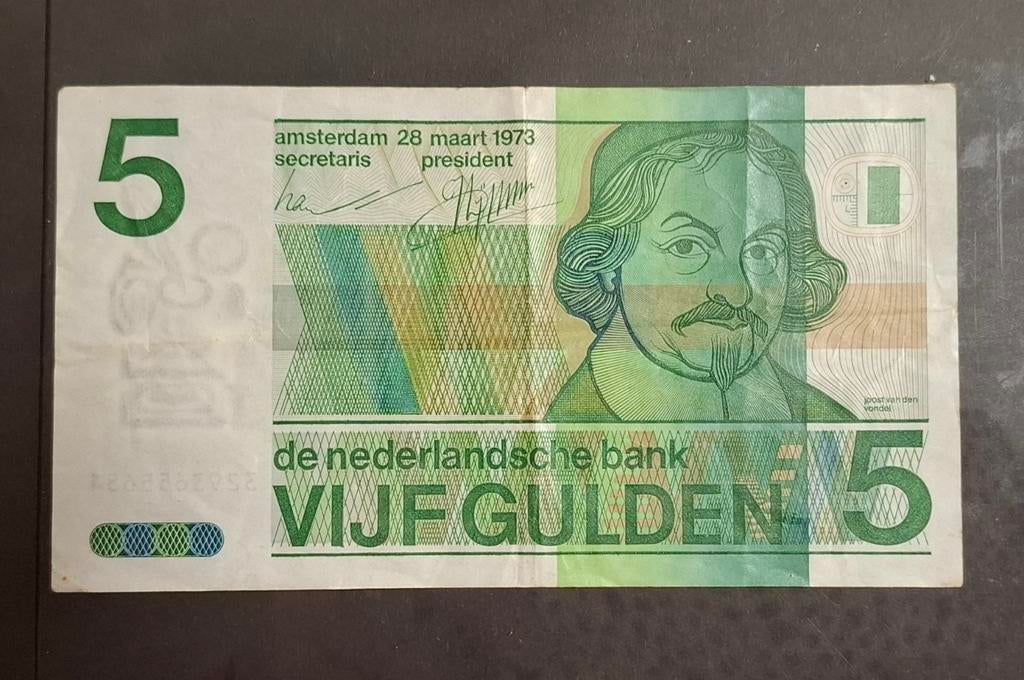 Briefje 5 Gulden 28 maart 1973, Ophalen of Verzenden, 5 gulden, Los biljet