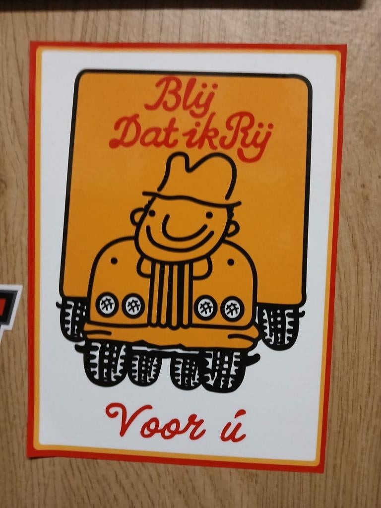 Blij dat ik rij voor u  sticker, Verzamelen, Ophalen of Verzenden, Zo goed als nieuw