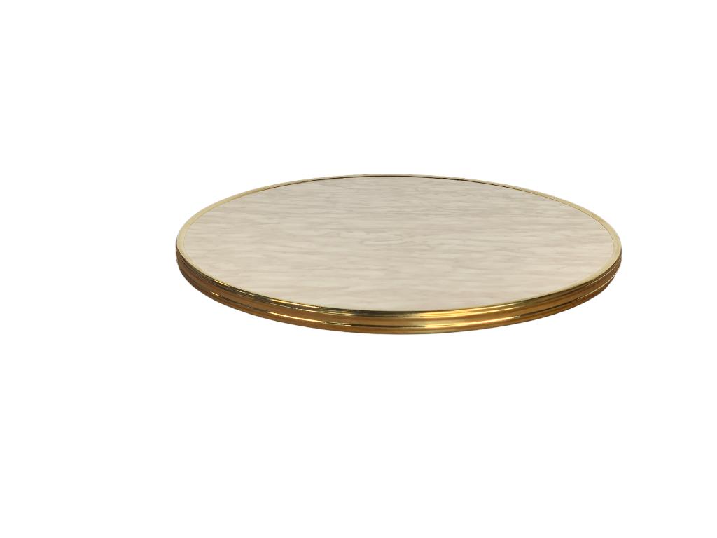 Tafelblad marmerlook met messing rand, Info@edvonline.nl, Nieuw, Ophalen of Verzenden, Inductorstraat 9b Veenendaal