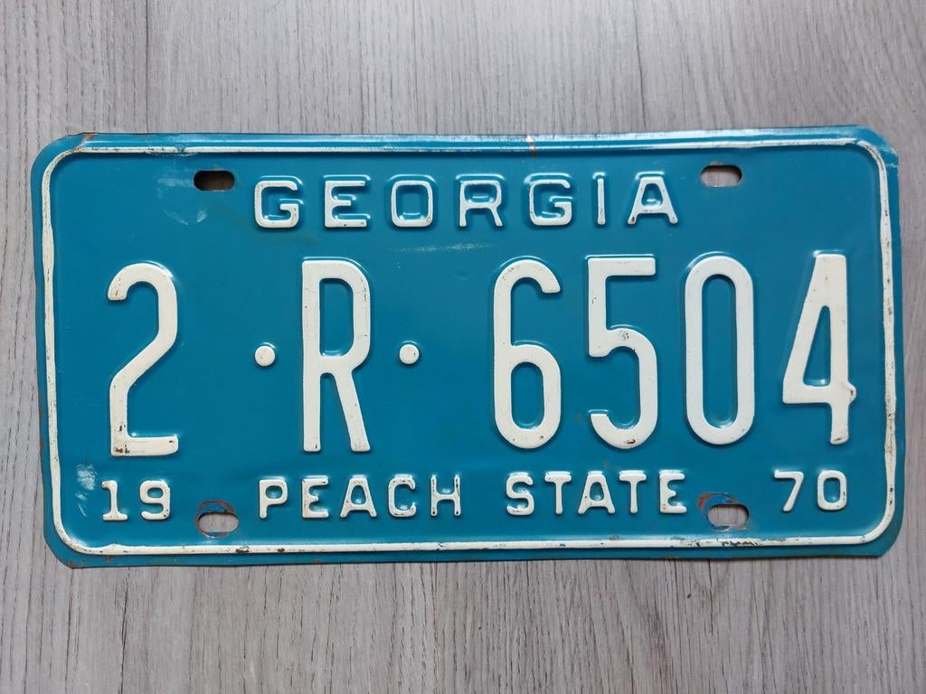 Kentekenplaat 1970 Georgia USA Nummerplaat Nummerbord, Verzamelen, Ophalen of Verzenden, Gebruikt, Auto's