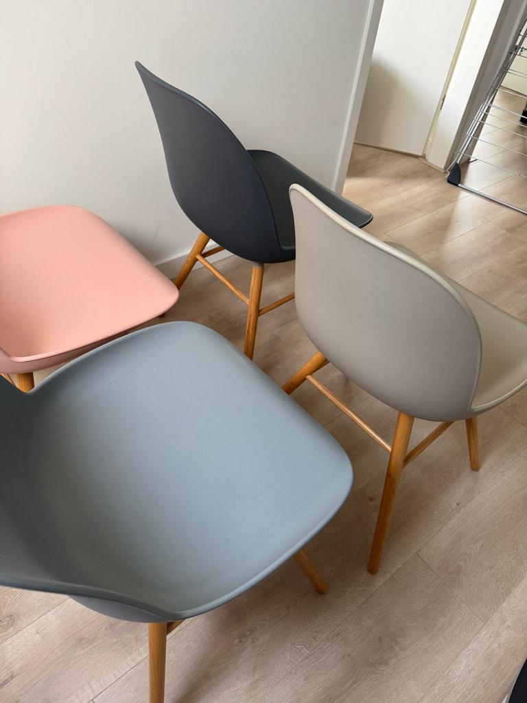4 Albert Kuip Eetkamerstoelen - Design Klassieker, Huis en Inrichting, Stoelen, Gebruikt, Vier, Hout, Overige kleuren, Ophalen