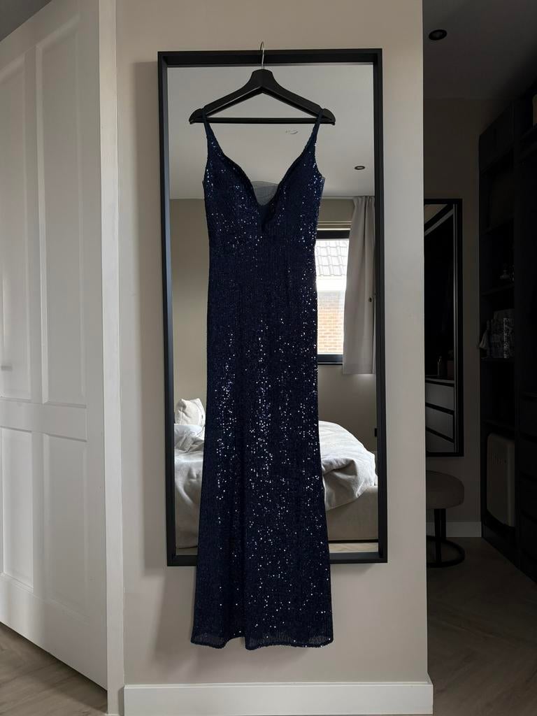 Heykyla Swing jurk donkerblauw met pailletten maat xs!, Kleding | Dames, Gelegenheidskleding, Ophalen of Verzenden, Zo goed als nieuw