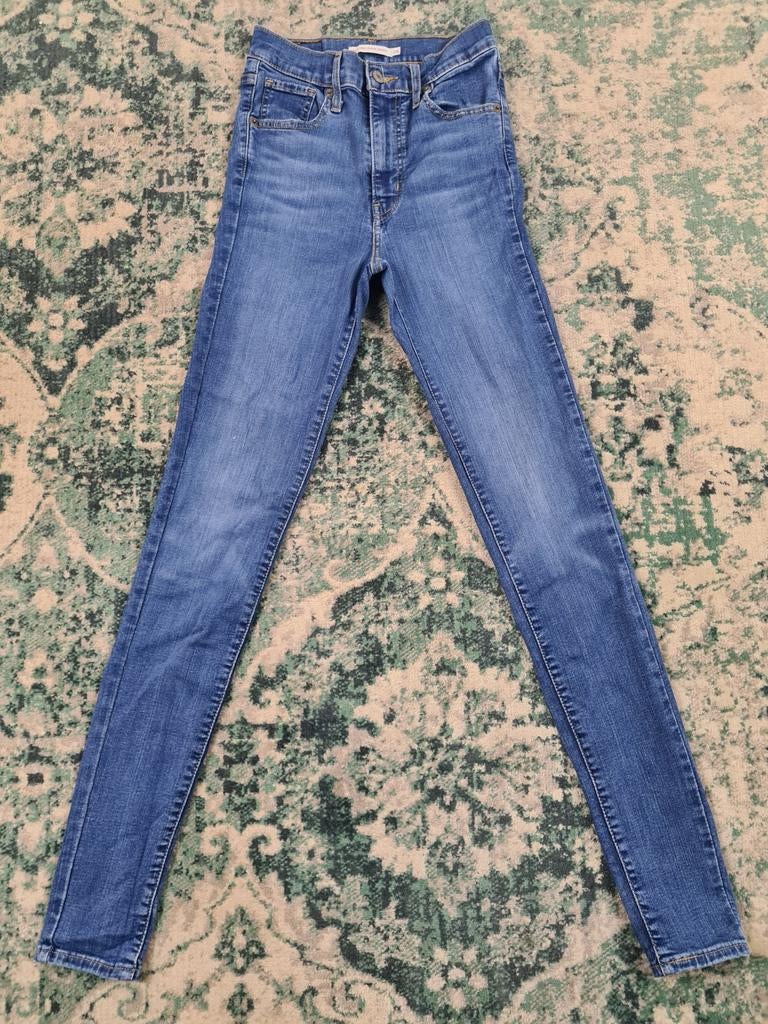 Levi's mile high super skinny W26 L32 Tulsi2632 High-rise, Blauw, Ophalen of Verzenden, Zo goed als nieuw, W27 (confectie 34) of kleiner