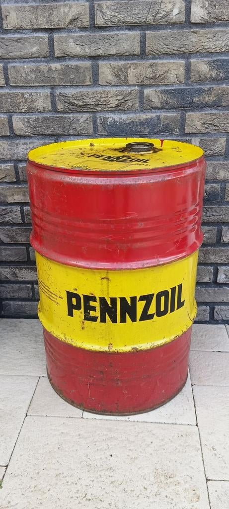 Vintage PENNZOIL oliedrum 60 liter, Ophalen of Verzenden, Gebruikt, Overige