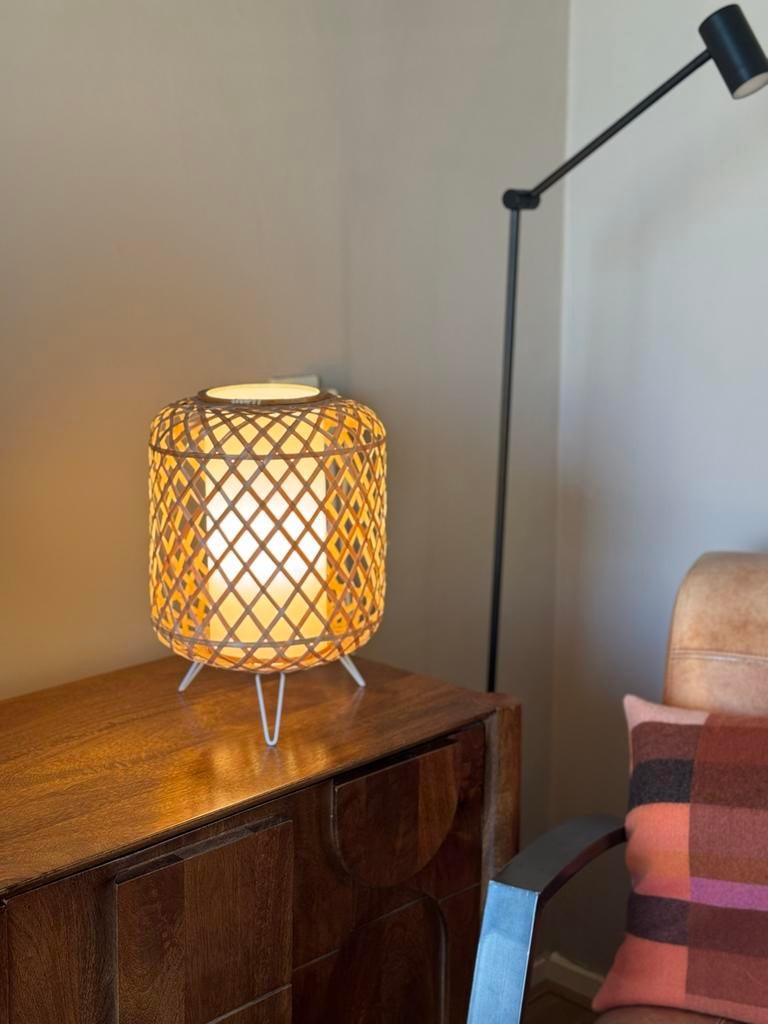 Ikea Bamboo tafellamp 24x34cm, Ophalen of Verzenden, Zo goed als nieuw, Hout, Minder dan 50 cm