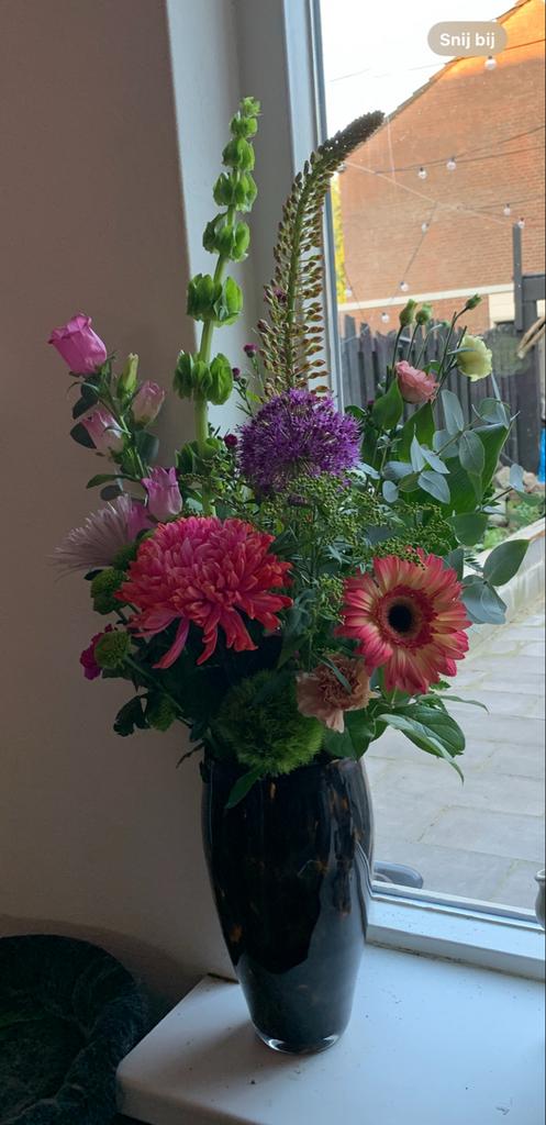 Fidrio vaas leopard 30 cm, Huis en Inrichting, Gebruikt, Overige kleuren, Ophalen of Verzenden, Glas