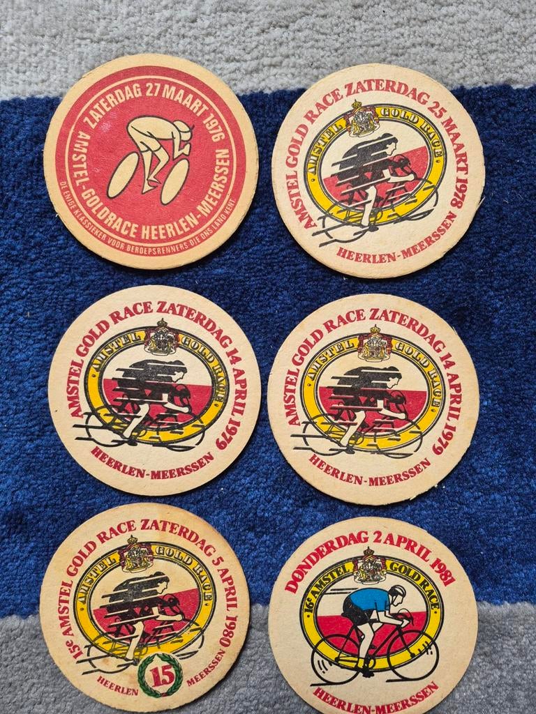 18 Amstel Gold Race bierviltjes - 1976-1991, Verzamelen, Ophalen of Verzenden