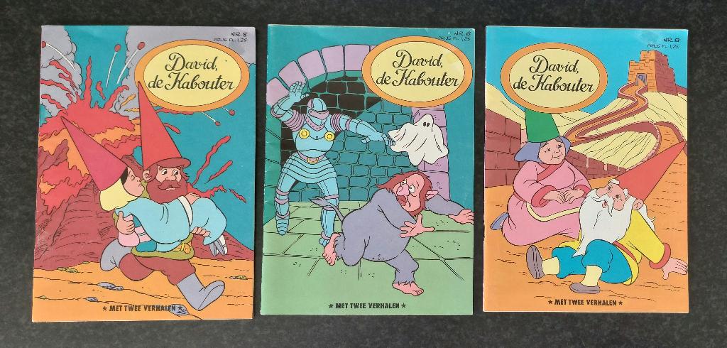 David, de kabouter strip (nummer 5, 6 en 8), Ophalen of Verzenden, Zo goed als nieuw, Meerdere stripboeken, Blokker