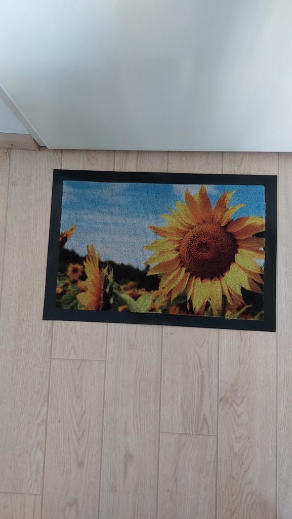 Zonnebloem deurmat 40 bij 60, Tuin en Terras, Deurmatten, Binnen, Rubber, Nieuw, Ophalen of Verzenden