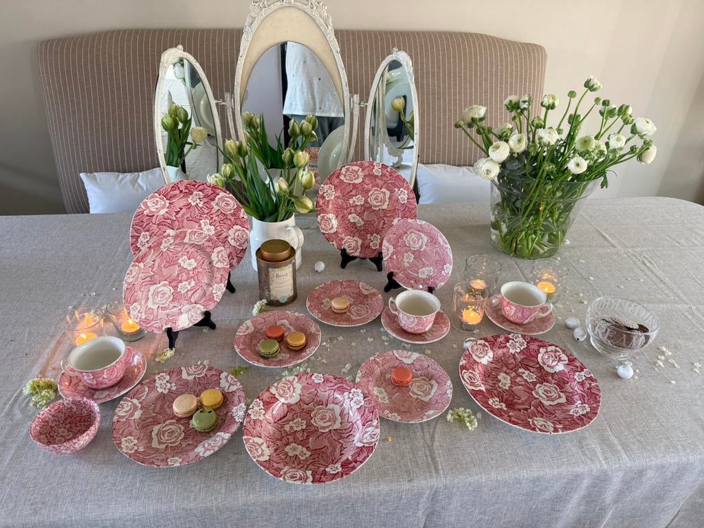 Burleigh chintz pink servies delen of als set, Antiek en Kunst, Ophalen